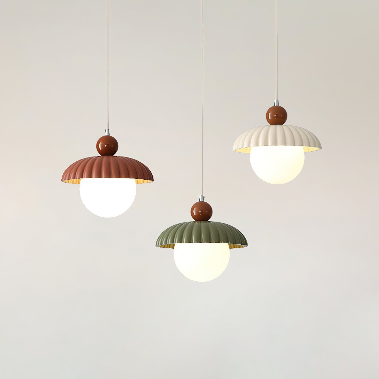 Creative Spherical Straw Hat Vertical Line Pendant Lamp M292