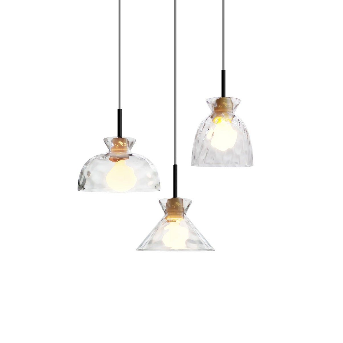 Modern Water Ripple Transparent Glass Pendant Lamp M116