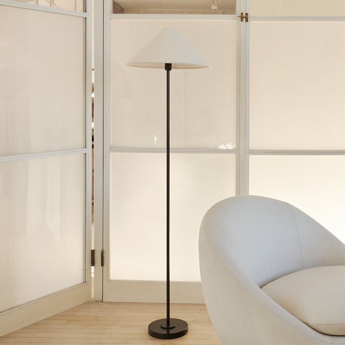 Diora Table & Floor Lamps - Linen Shade Modern Linear Style Sophisticated Accent T039