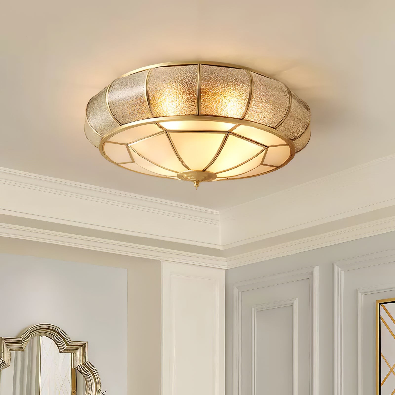 Round Textured Glass Ceiling Light M520