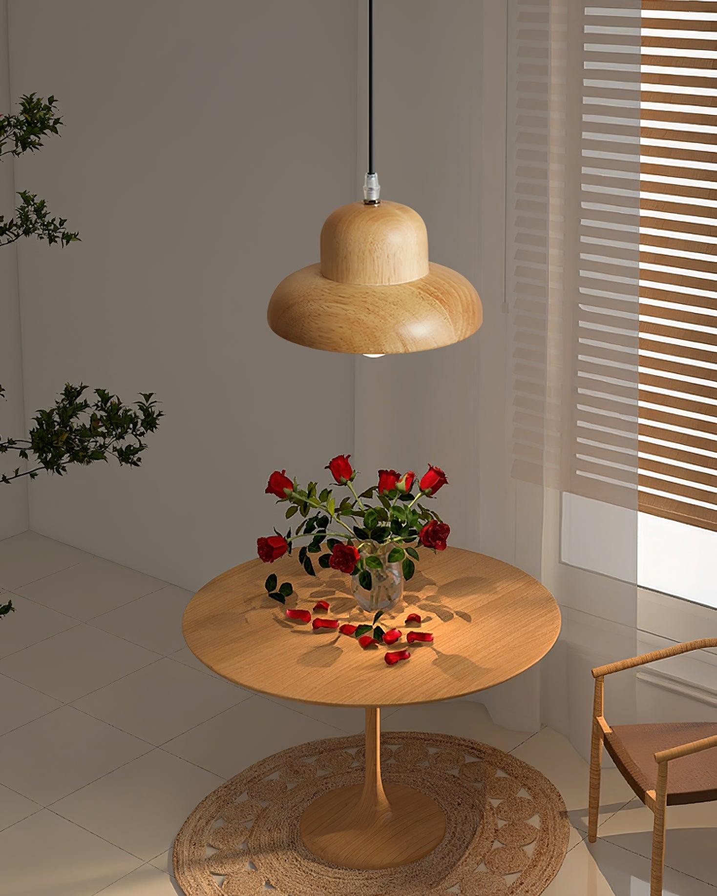 Wood Hat Pendant Lamp M296