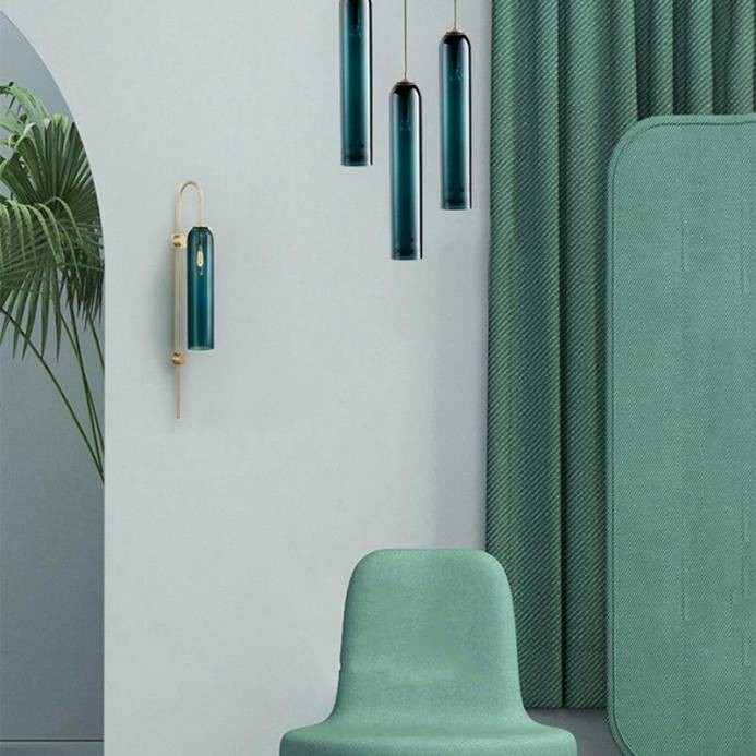 Glass Float Glide Cylindrical Wall Lamp for Bedroom