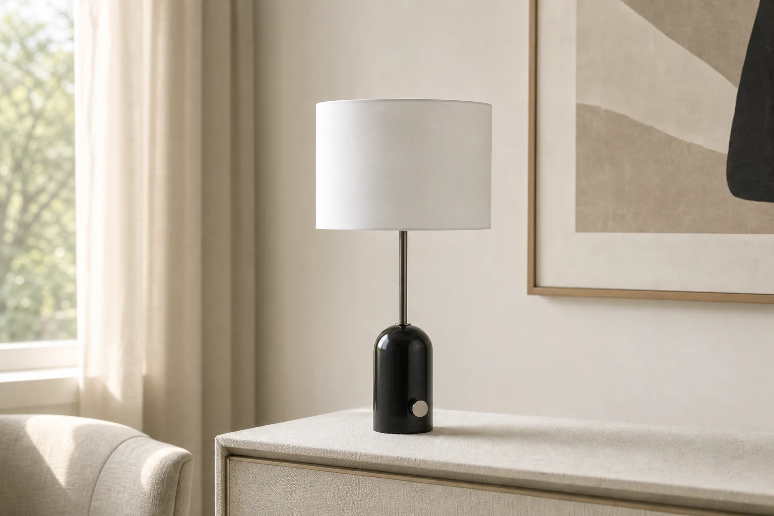 Lampa stołowa Penn D566 w stylu życia na blacie