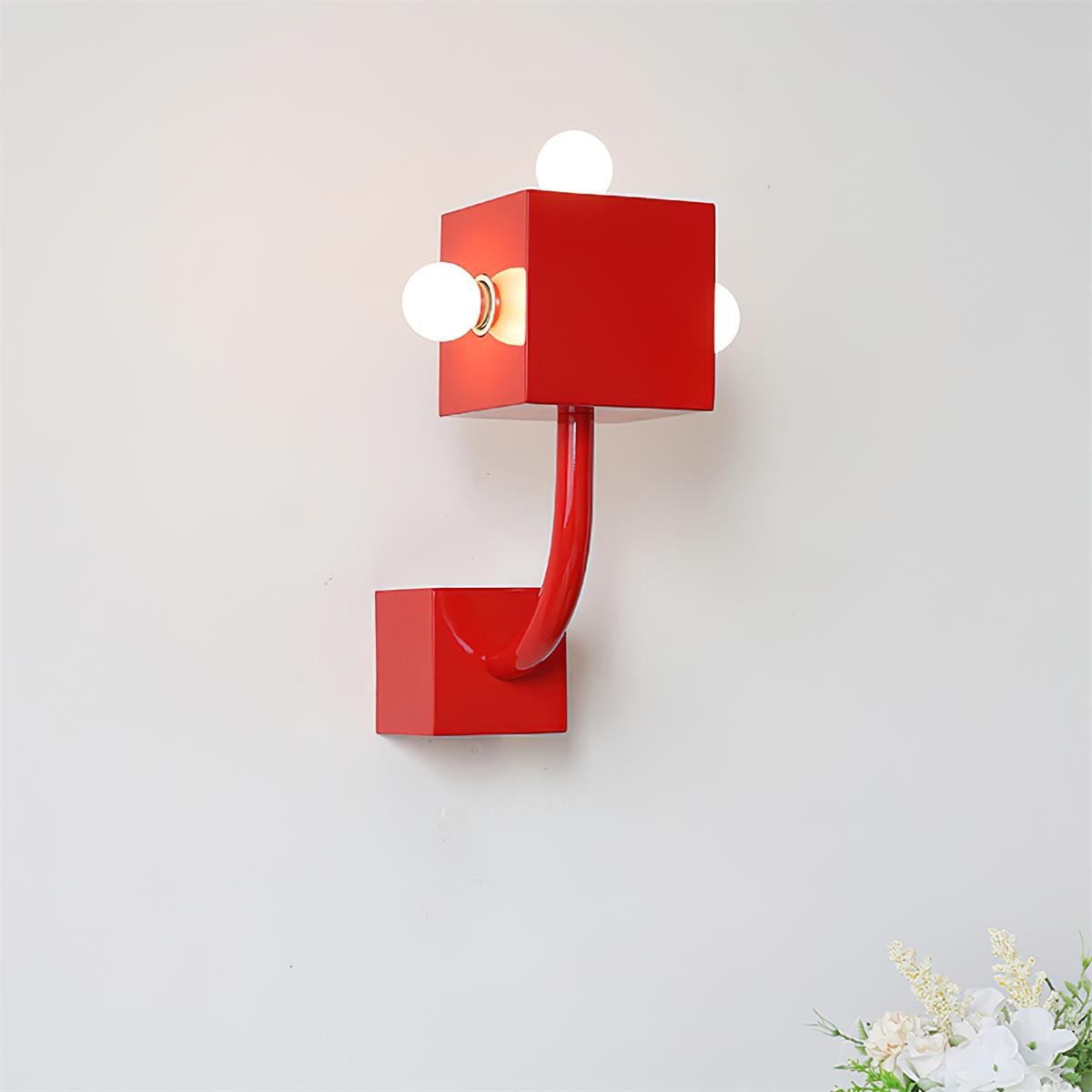 Red Cube Metal Wall Lamp M338