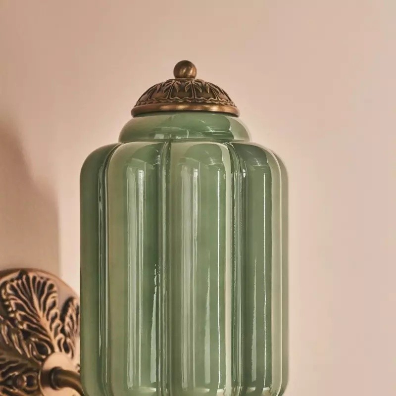 Vintage Glass Candlestick Shaped Wall Lamp M03