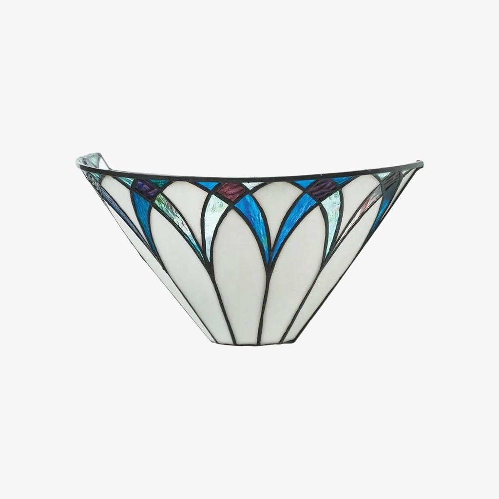 TF Allanton Stained Wall Lamp - Vintage Art Deco Style Metal for Living Rooms and Hallways T640