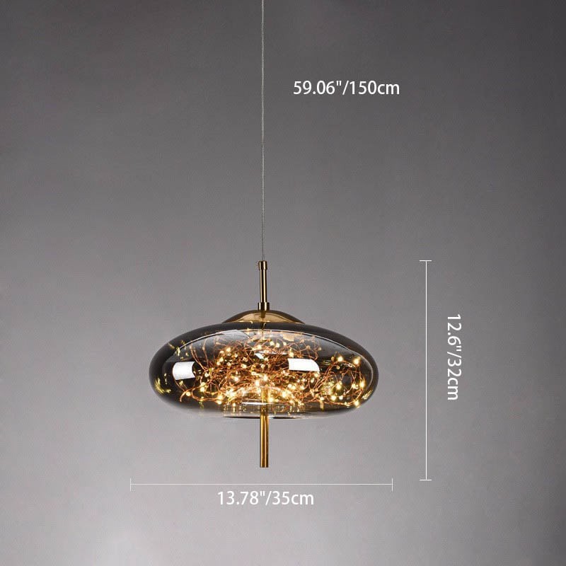 Scandinavian Cylinder Oval Glass Pendant Light M163