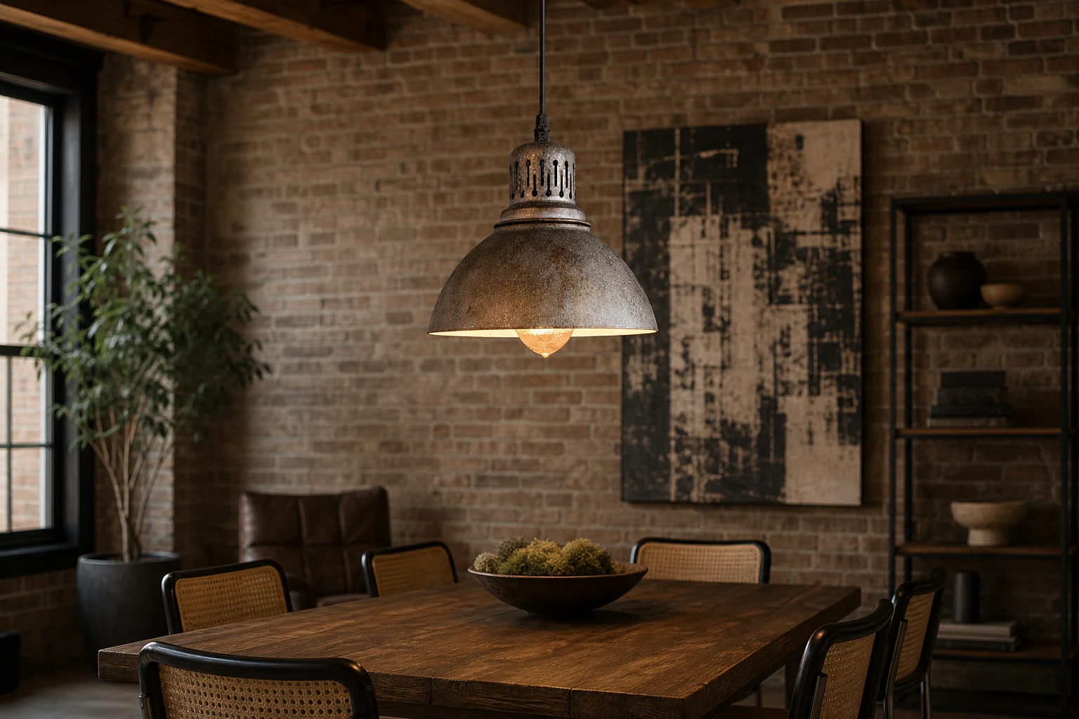 CROSBY Industrielle Pendelleuchte in einem Interieur-Lifestyle-Szenario