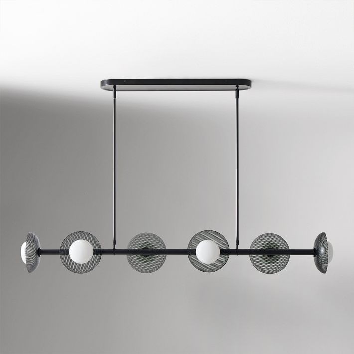 Elorina 6-Light Linear Chandelier - Modern Metal Light Fixture - Dining Room Lighting T006
