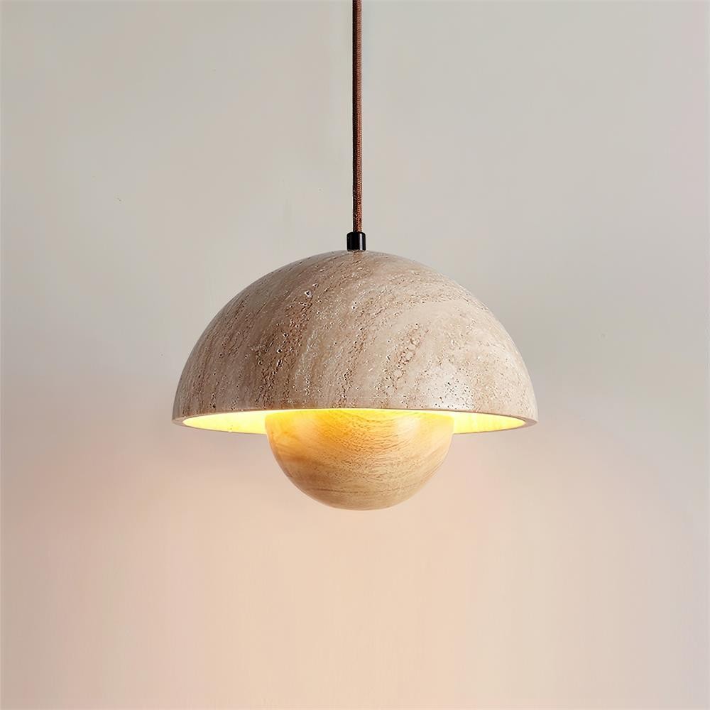 Natural Travertine Flower Bud Design Pendant Lamp G70
