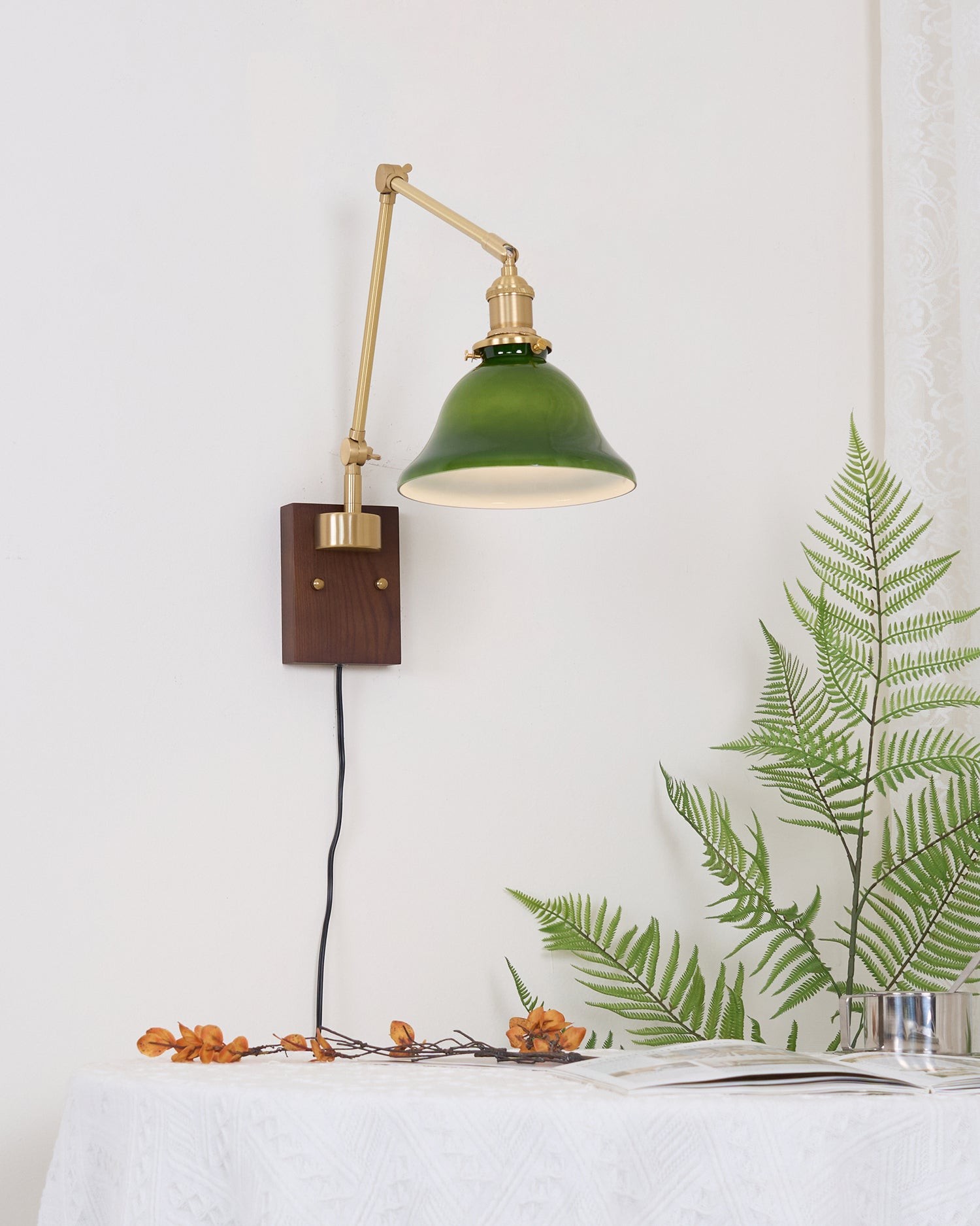 Banker Swing Arm Plug In Wall Light M289