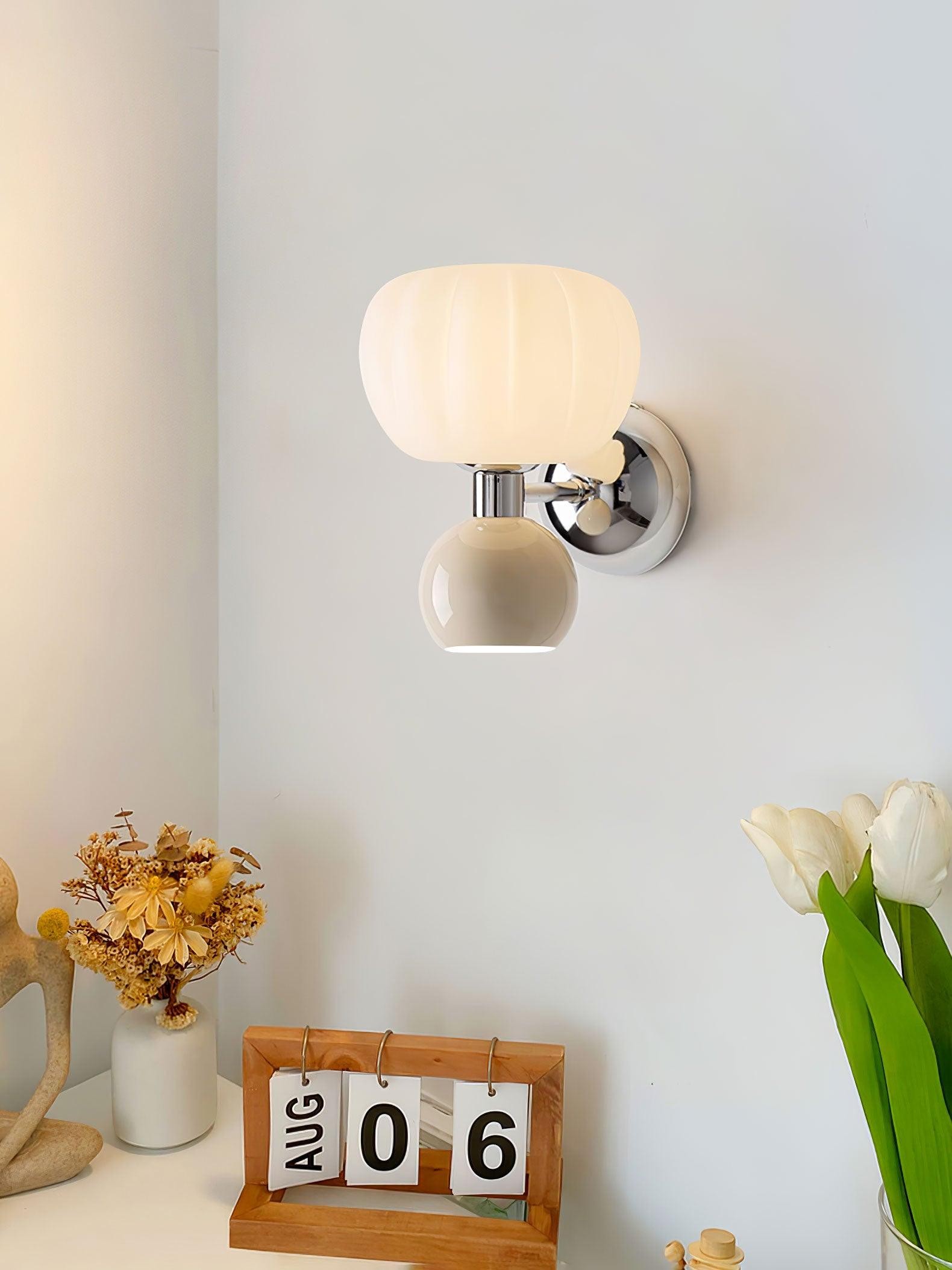Cream Style Bedroom Bedside Pumpkin Wall Sconce M540