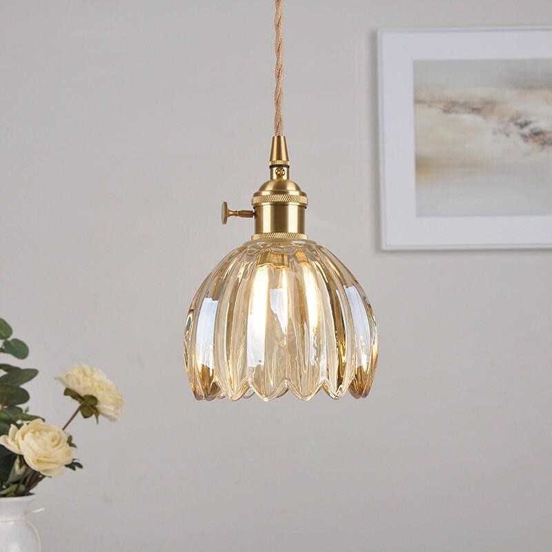 Japanese Retro Glass Flower Pendant Light S28