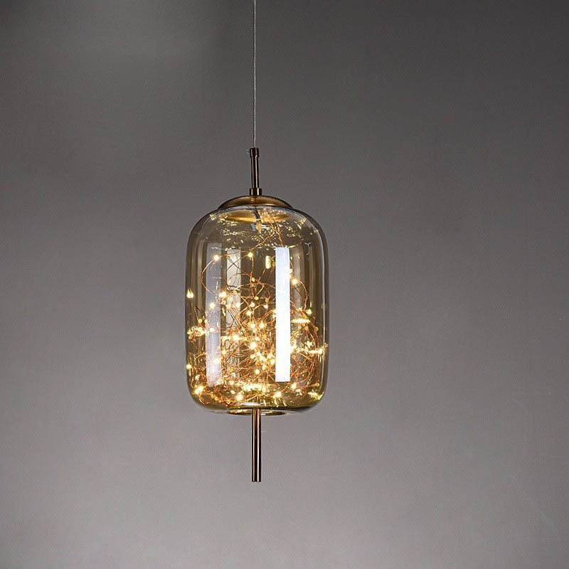 Scandinavian Cylinder Oval Glass Pendant Light M163
