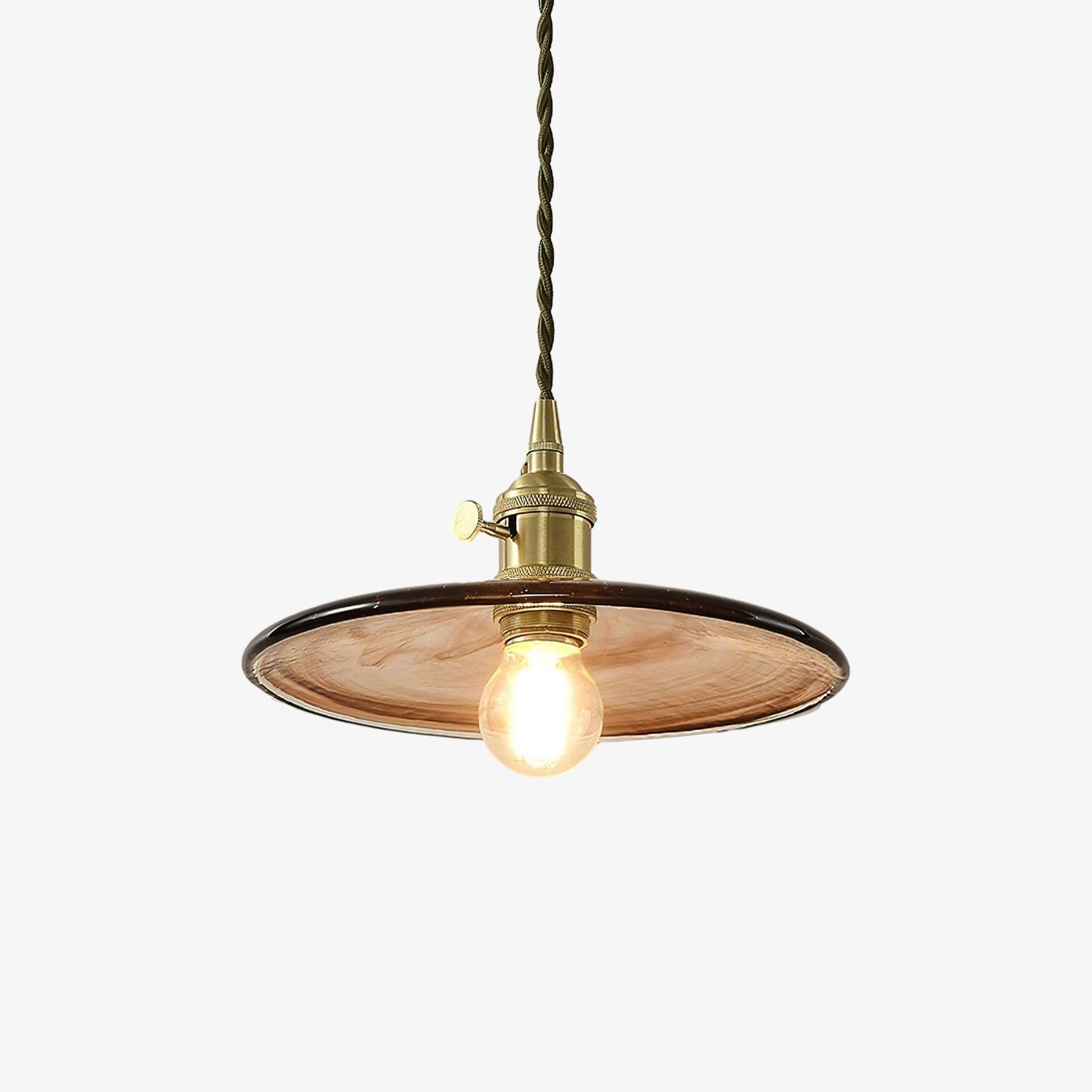 Brass Vintage Clear Glass Pendant Light M34
