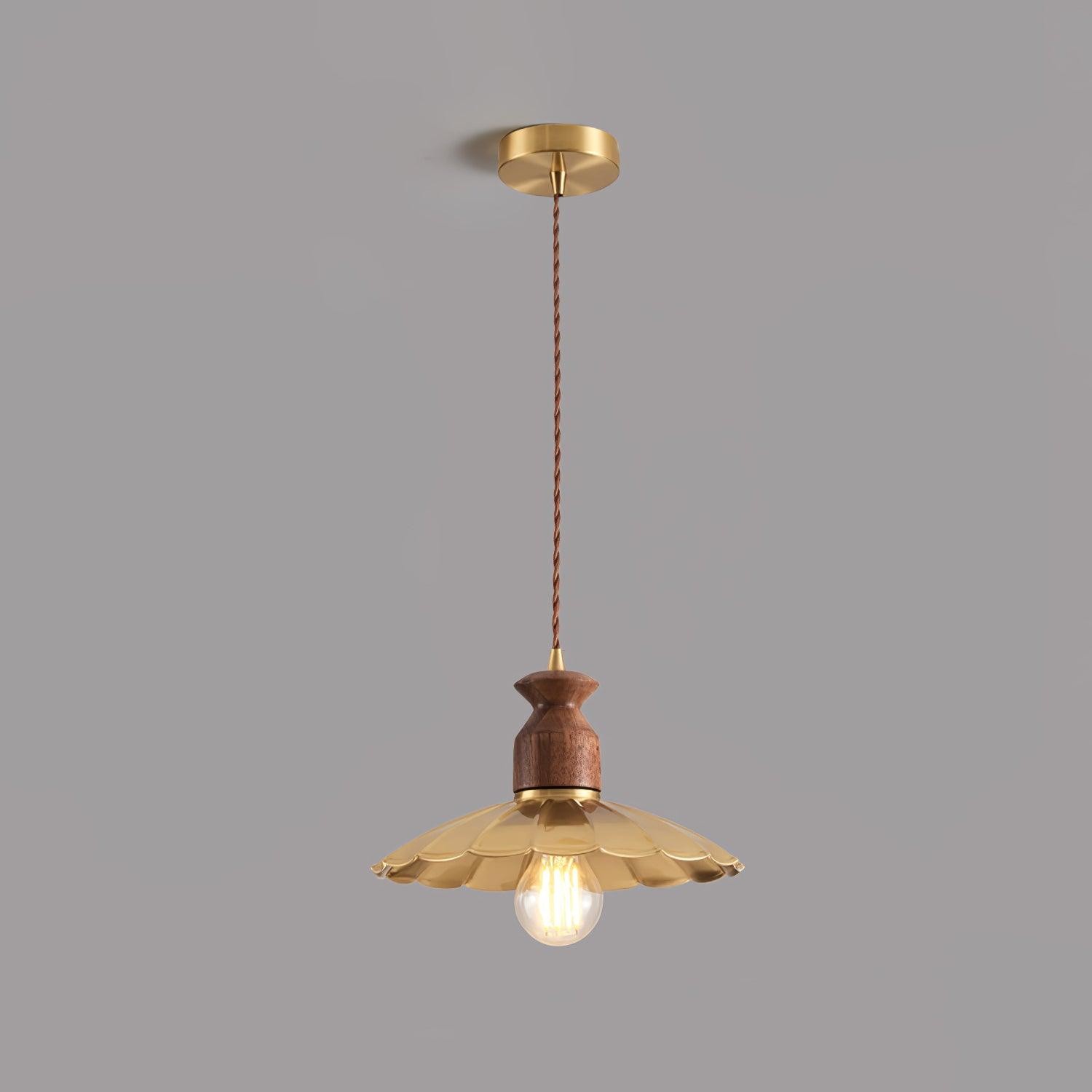 Round Brass Metal Badge Gold Pendant Lamp M84