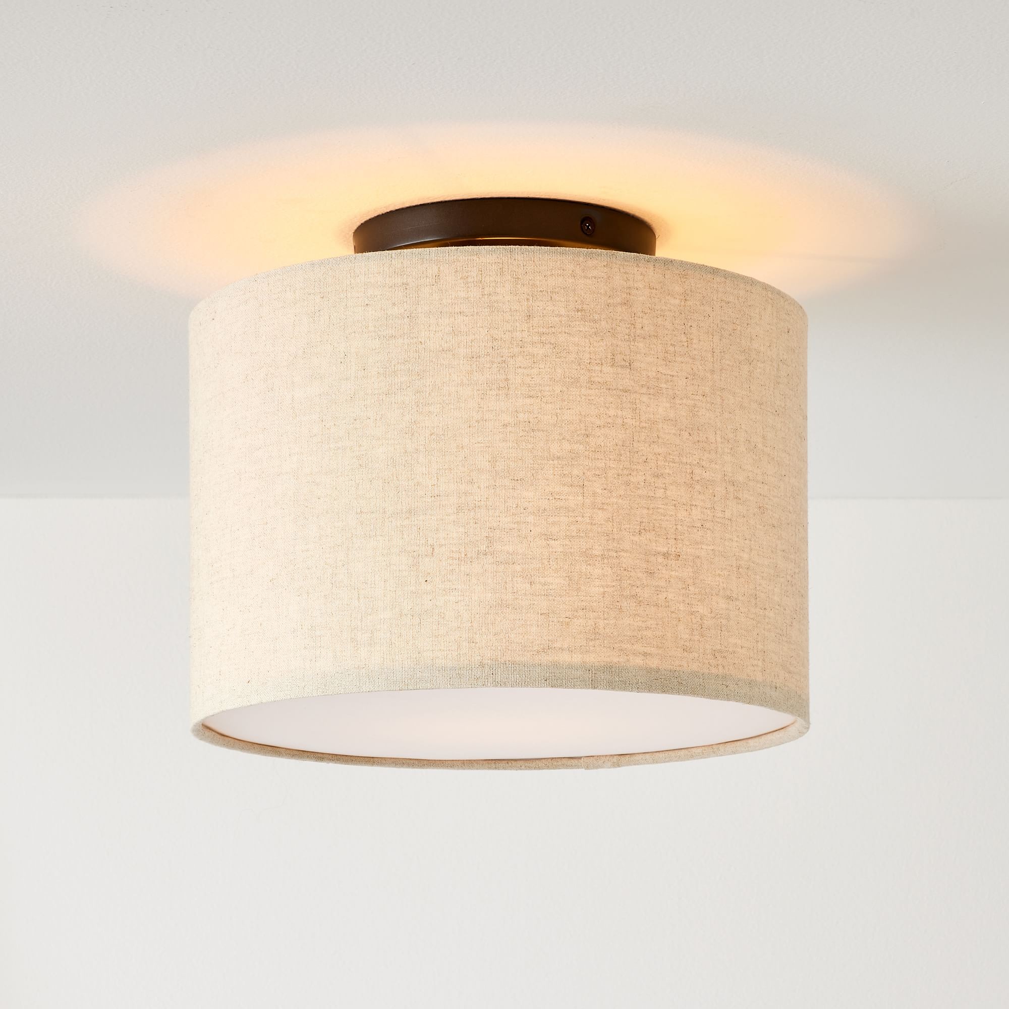 Jelvane Linen Drum Shade Ceiling Lamp T078