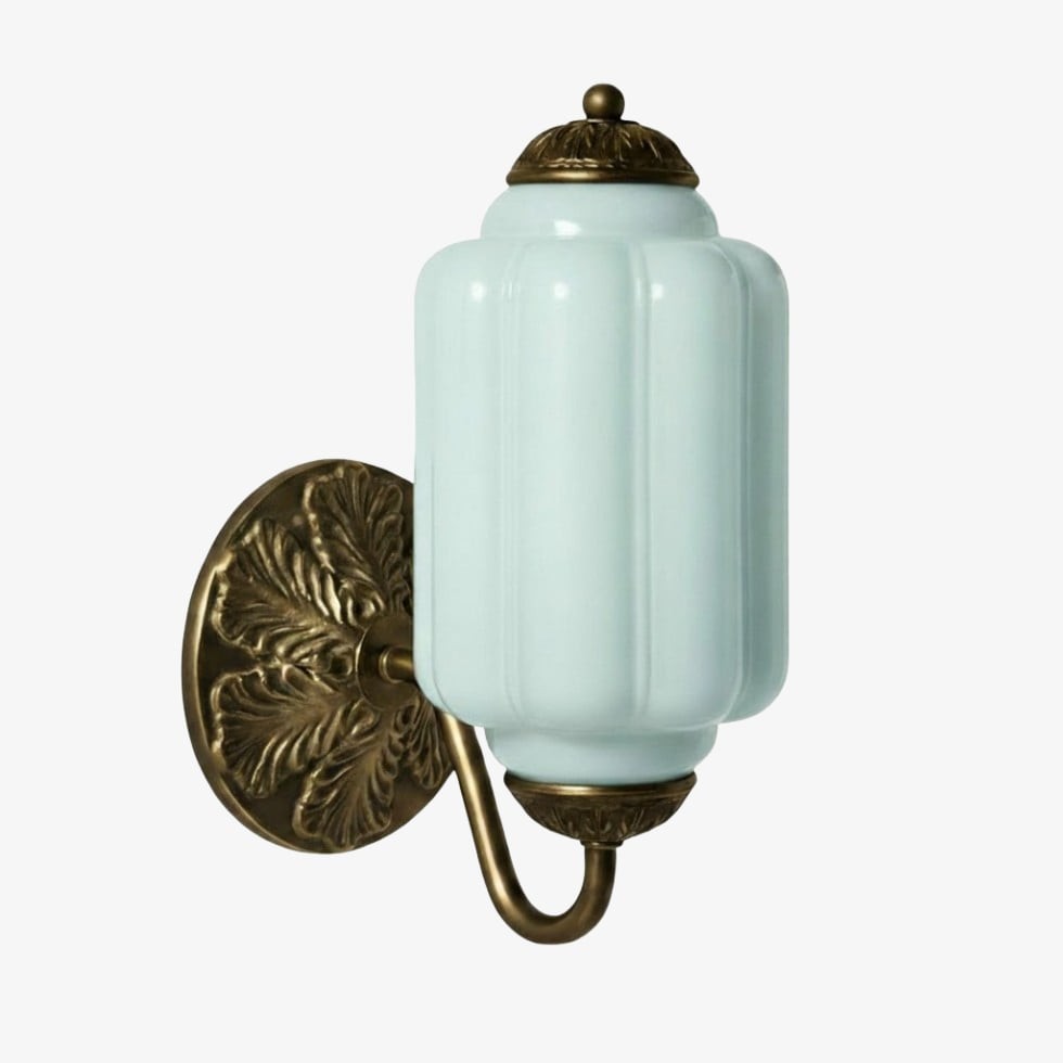 Eloise Brass Wall Sconce – Elegant Milk Glass Vintage Lighting T290