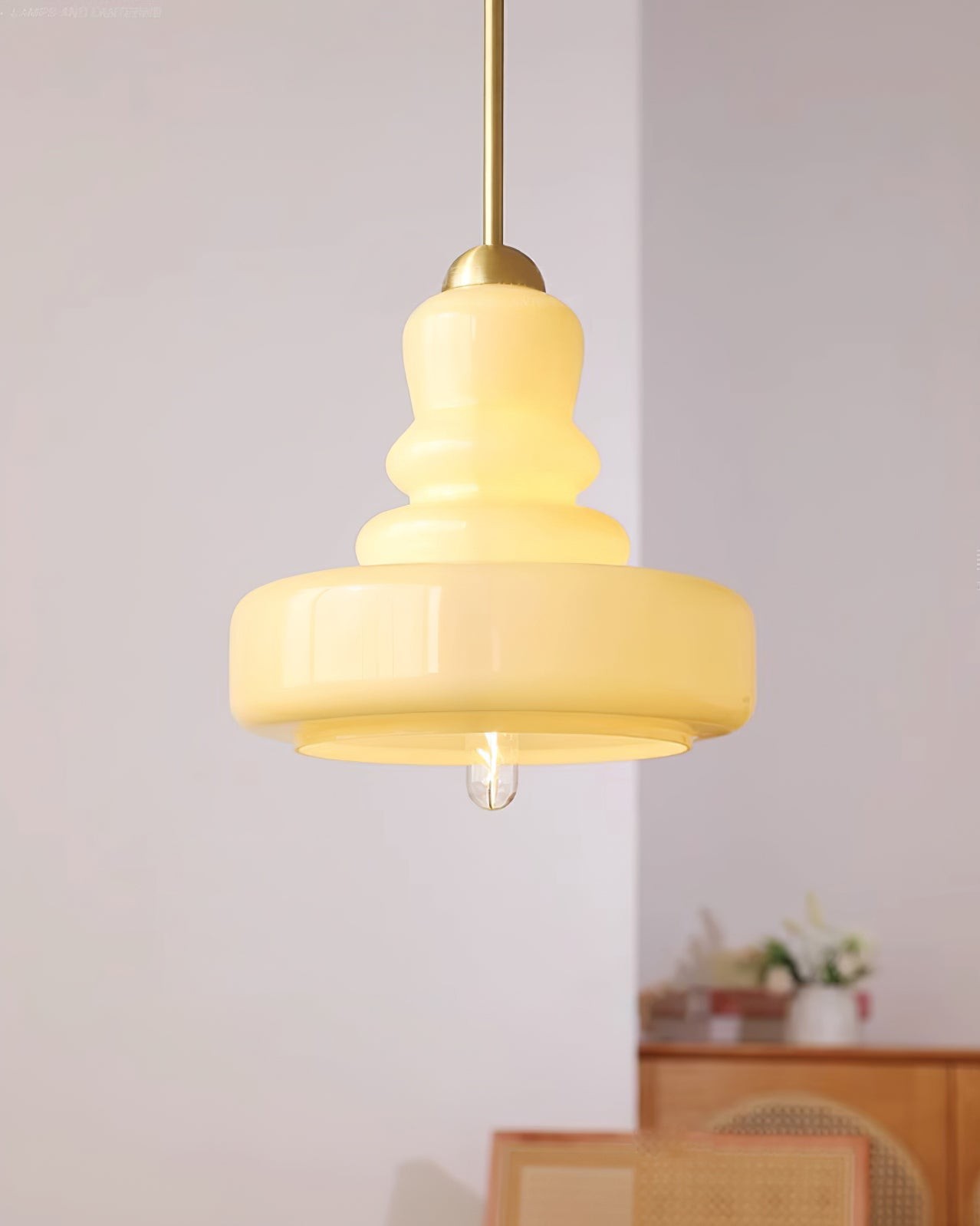 Mid Century Modern Gourd Glass Pendant Light M215