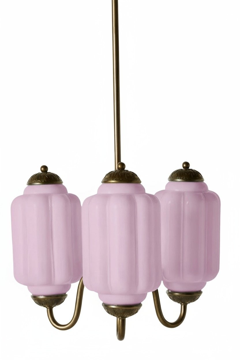 Eloise Vintage Glass Chandelier - Milk Glass Home Accent T289