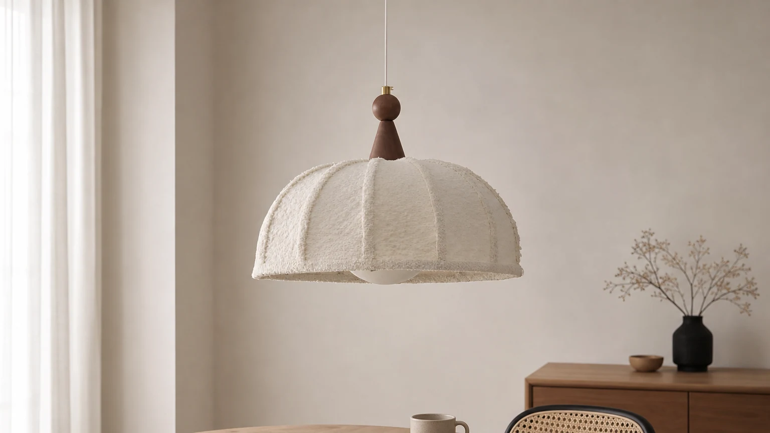 Lampa wisząca Tenera D299 w ciepłej scenerii wnętrza