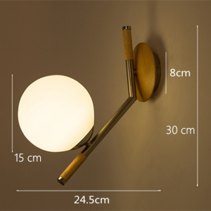 AQUEENA Globe Wall Lamp dimension diagram