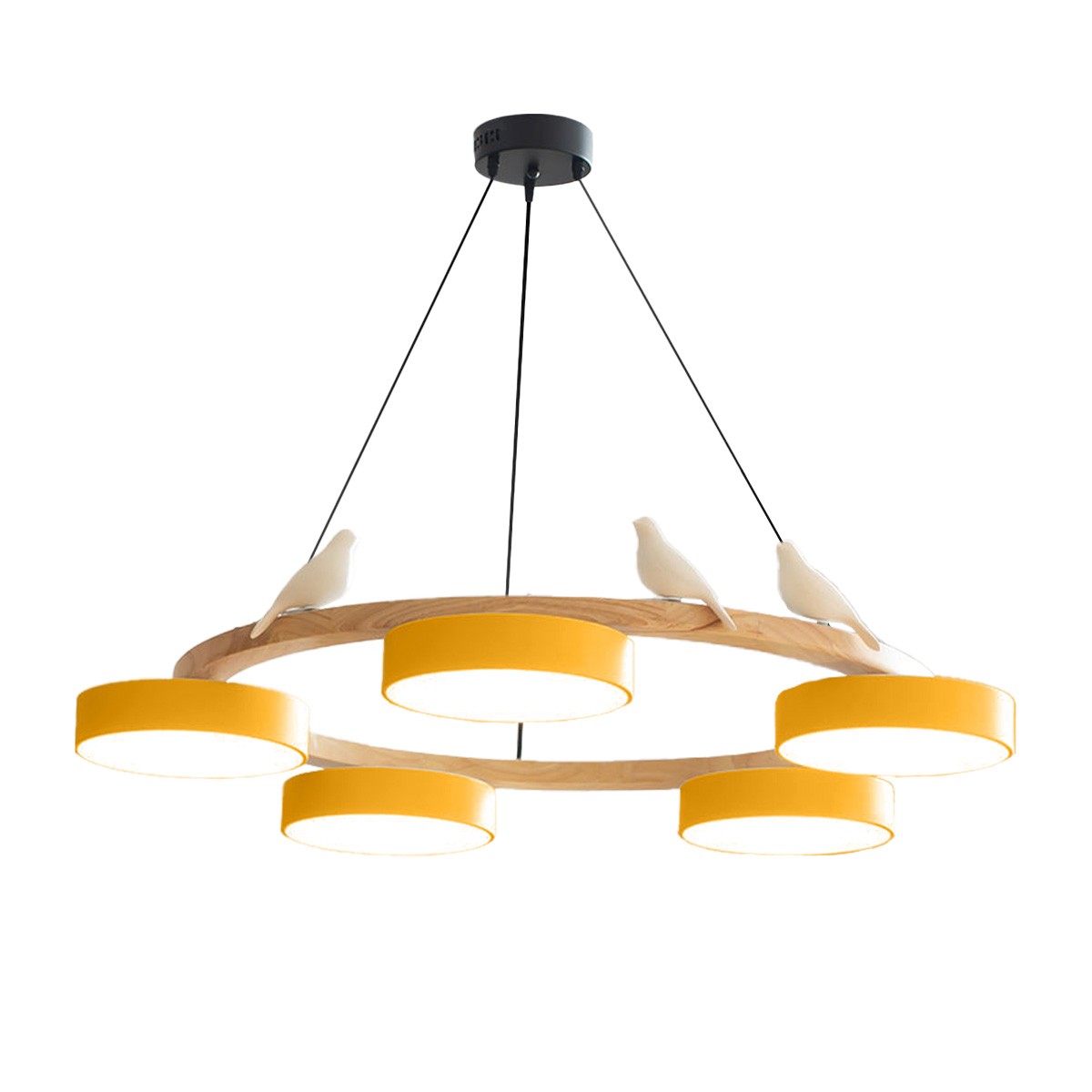 Nordic Wooden Bird Creative Round Chandelier S187