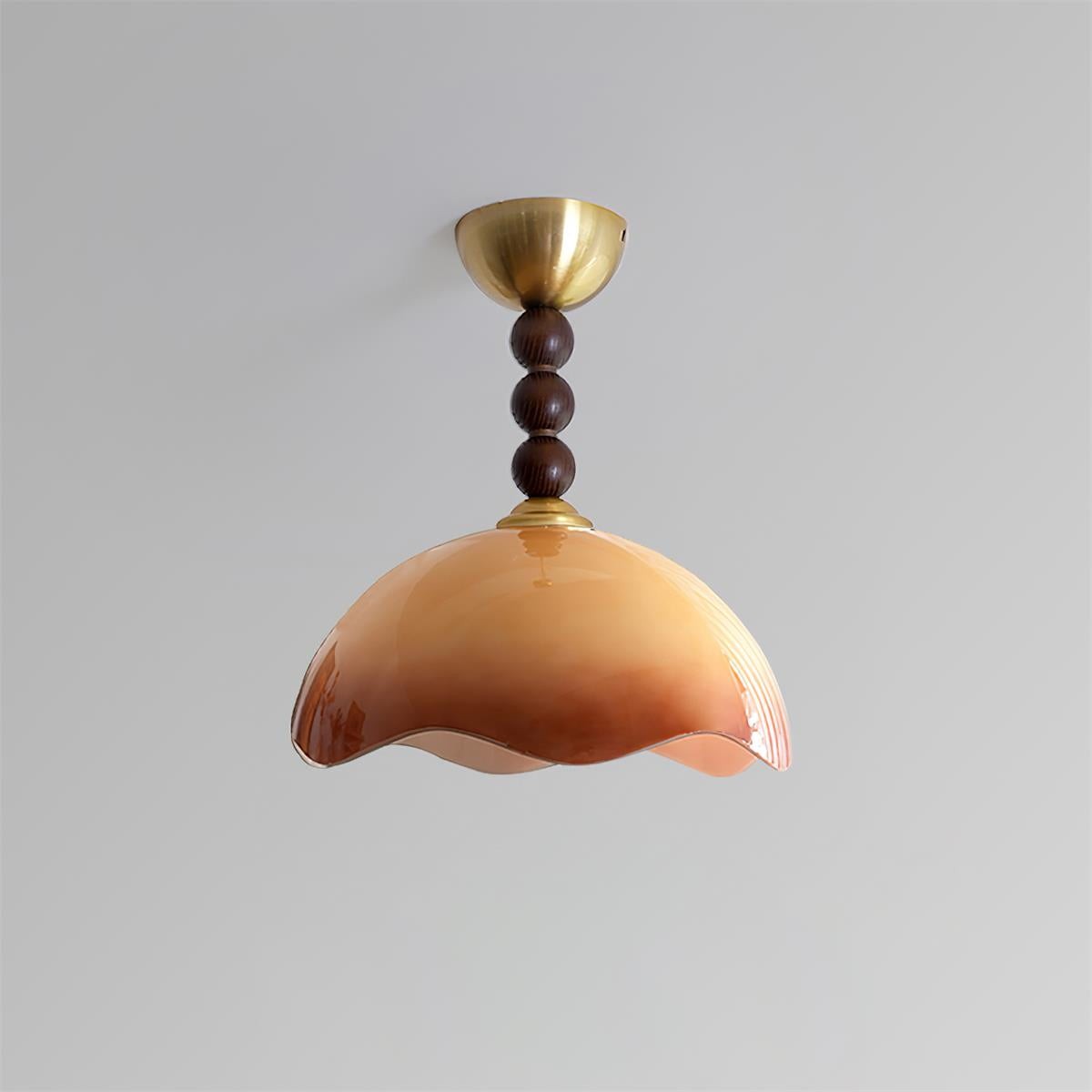 Vintage Cream Eggshell Wave Ceiling Light M183