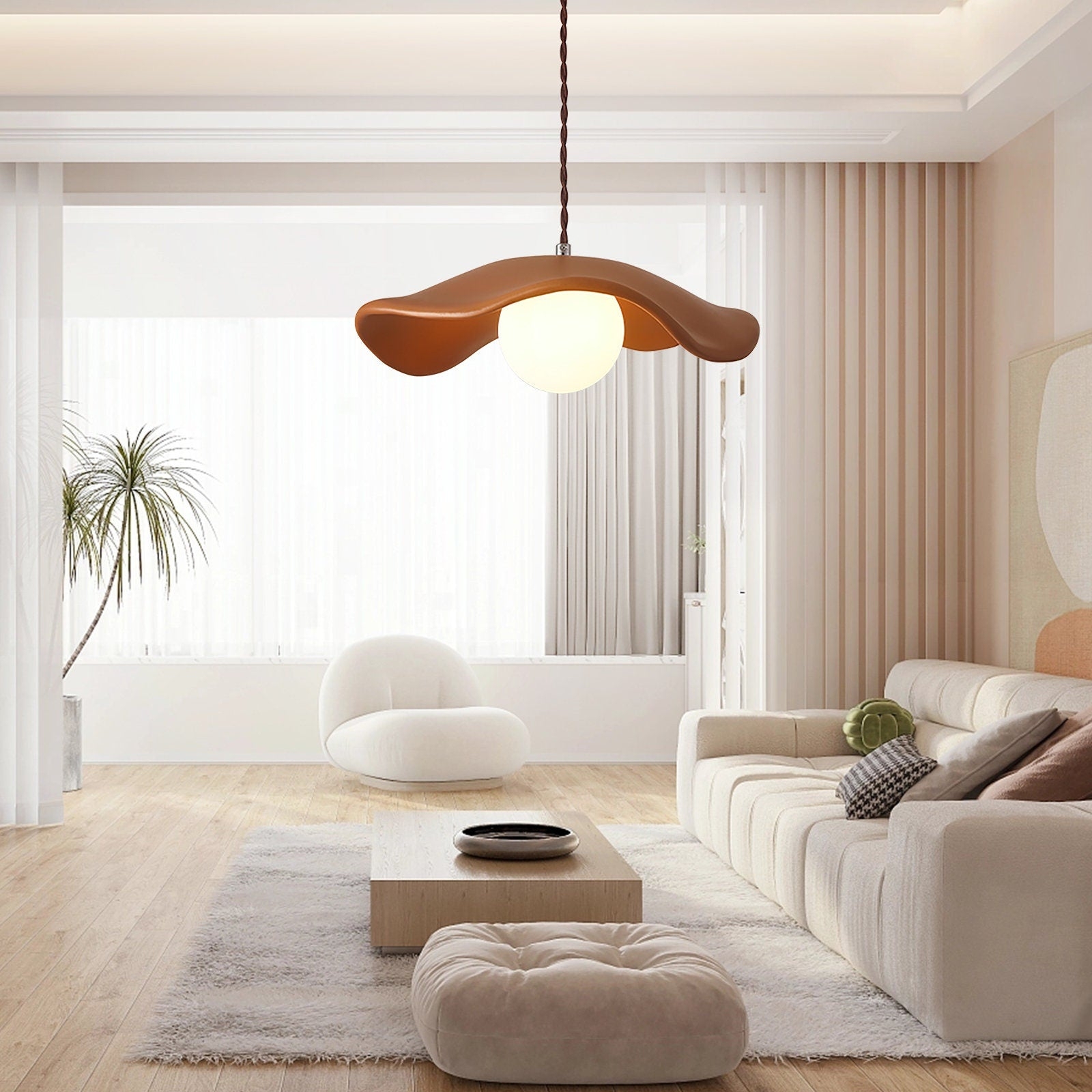 Yumi Sculptural Resin Elegance Minimalist Pendant Light D945