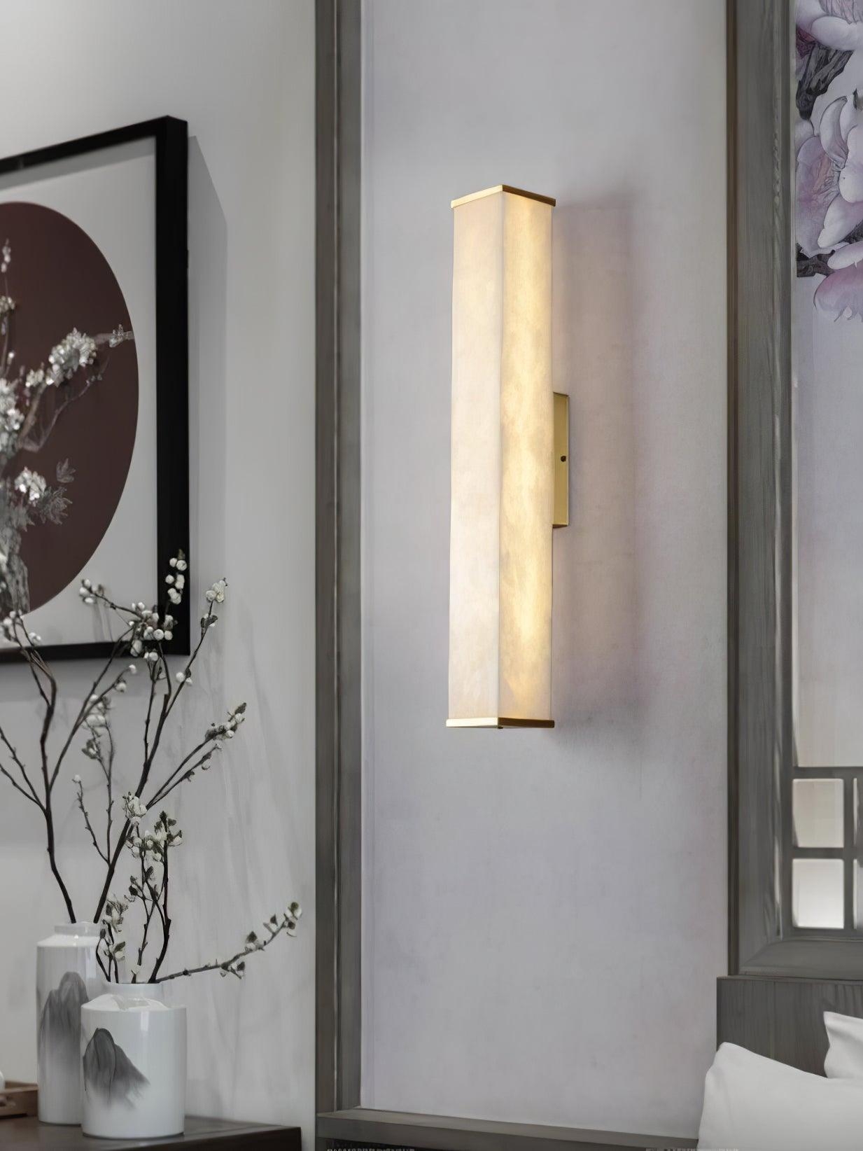 Cuboid Alabaster Wall Light D398