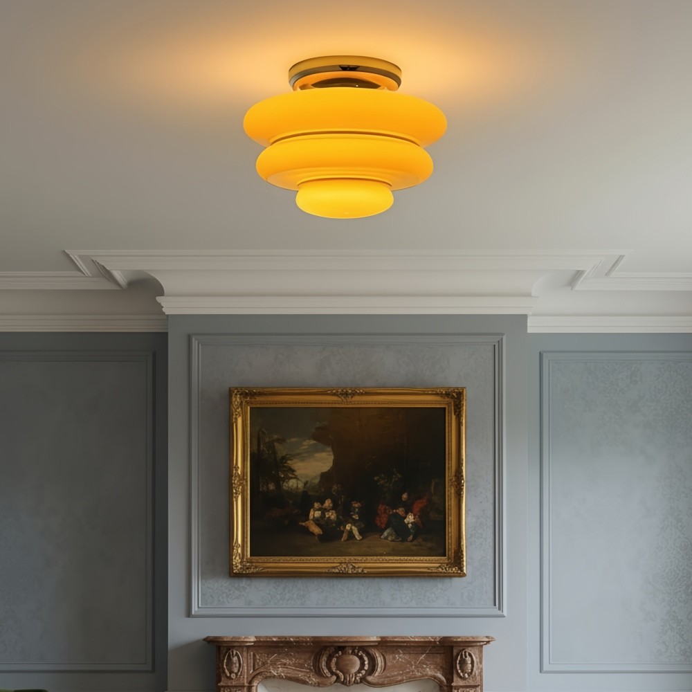 Cirren Layered Ceiling Light - Artistic Circular Silhouette Ceiling Fixture for Dining Area T565
