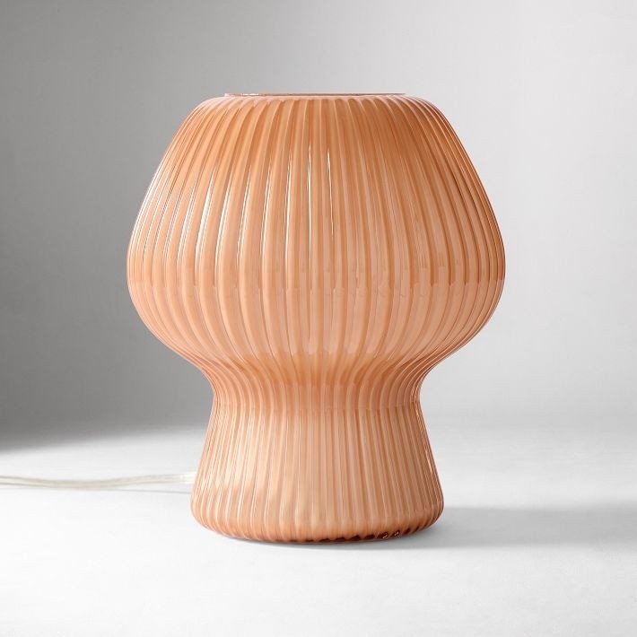 Novarise Ribbed Glass Table Lamp – Textured Glass Accent Lighting T219