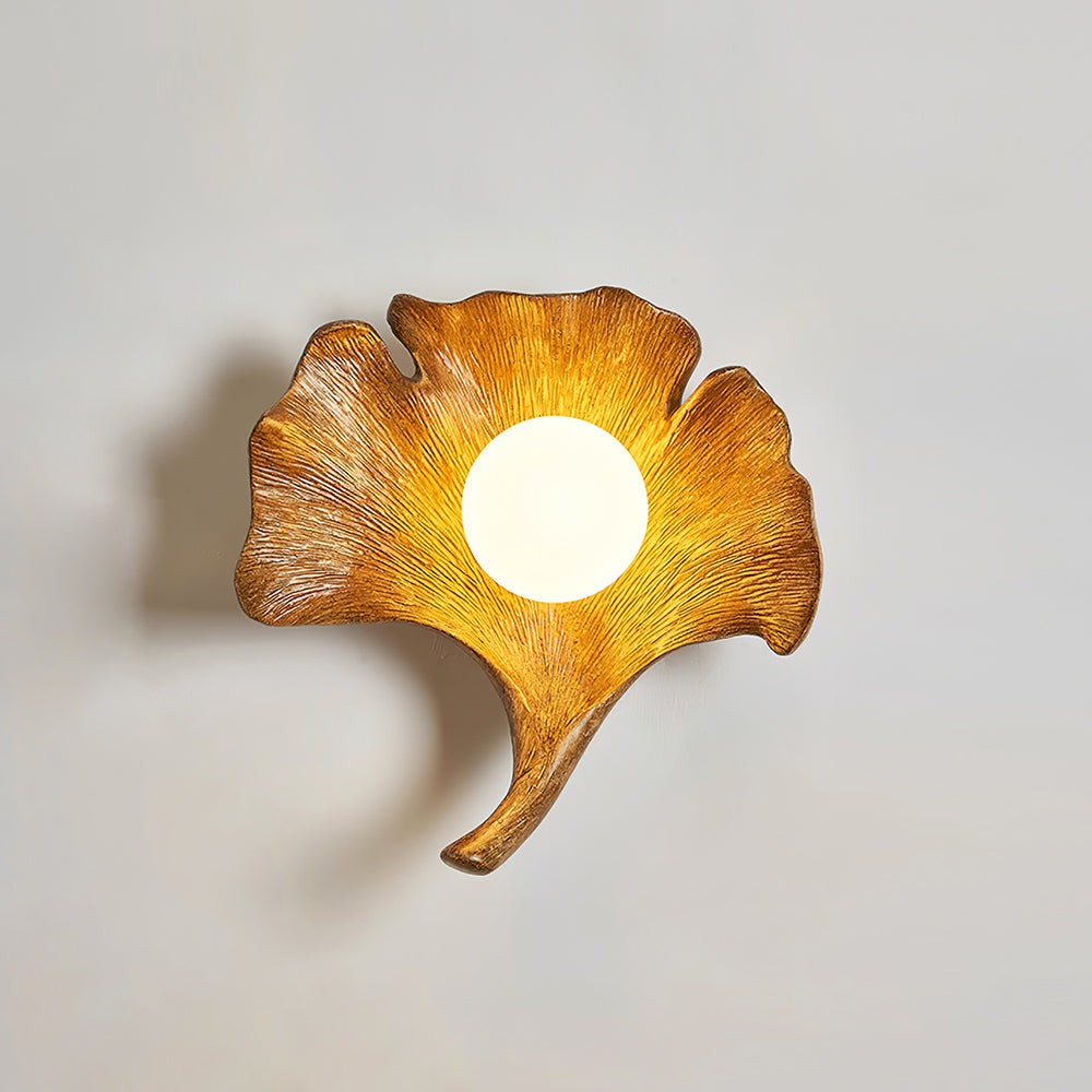 Vintage Ginkgo Leaf Resin Wall Lamp M259