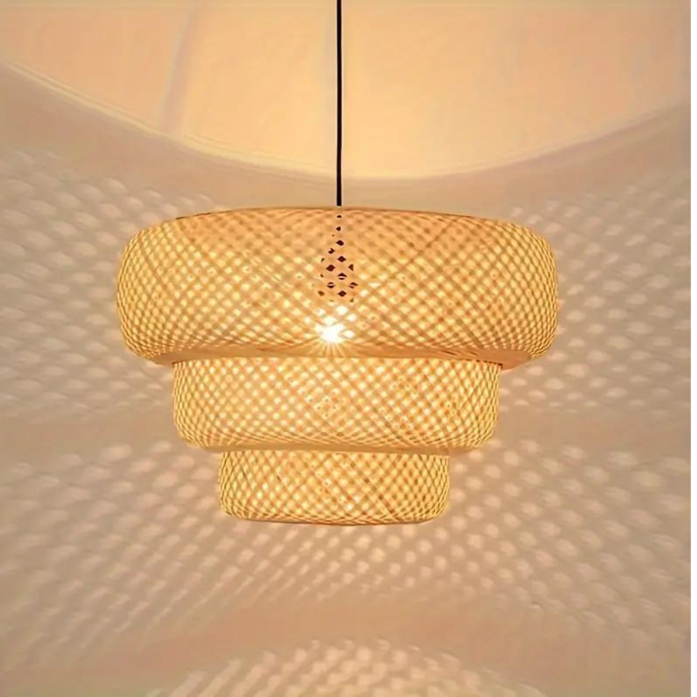 Boho Bamboo Pendant Light Fixture D897