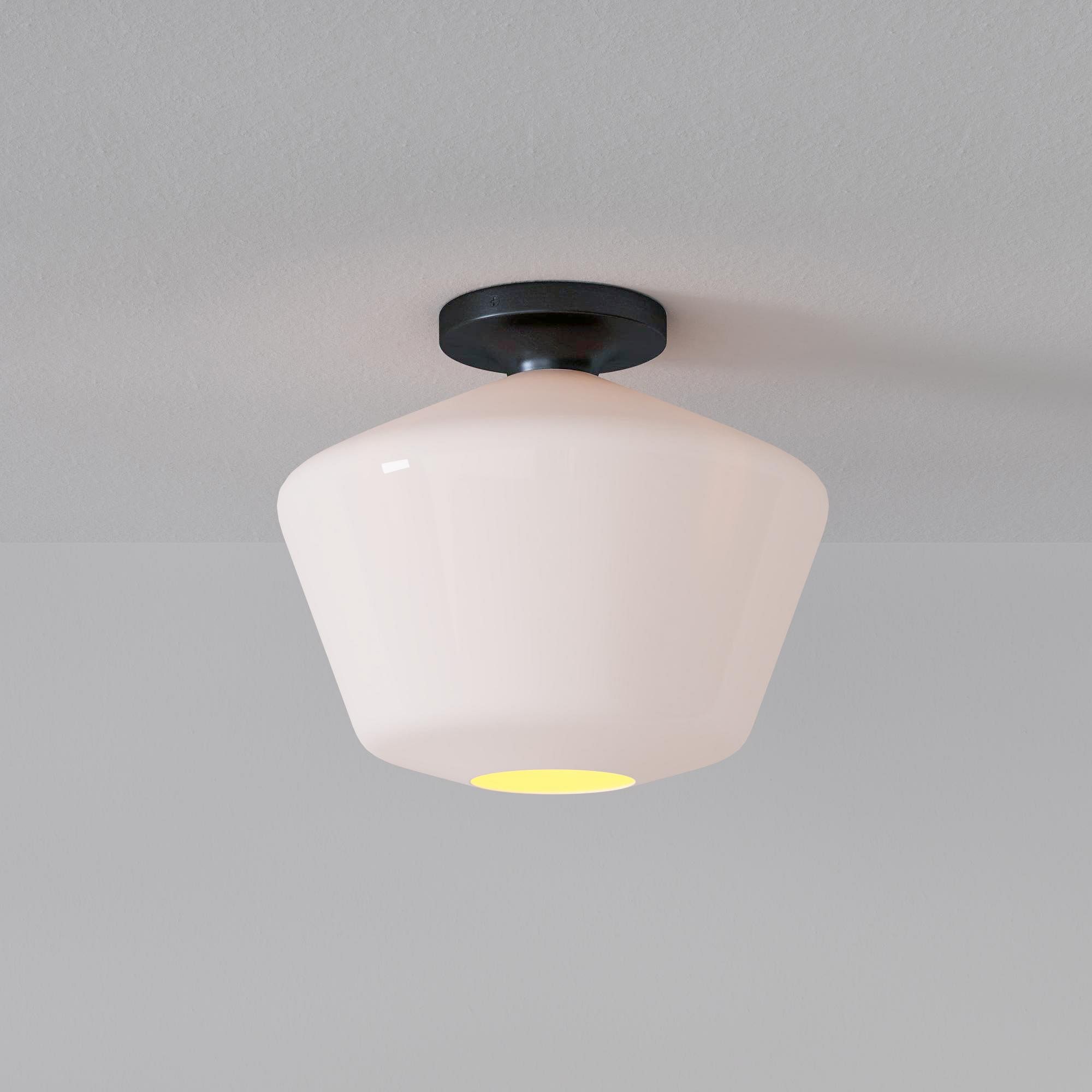 Merin Minimalist Sleek Geometric Glass Flushmount Light T155