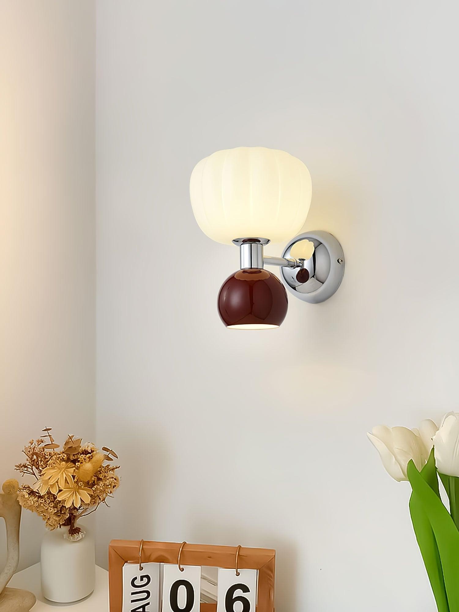 Cream Style Bedroom Bedside Pumpkin Wall Sconce M540