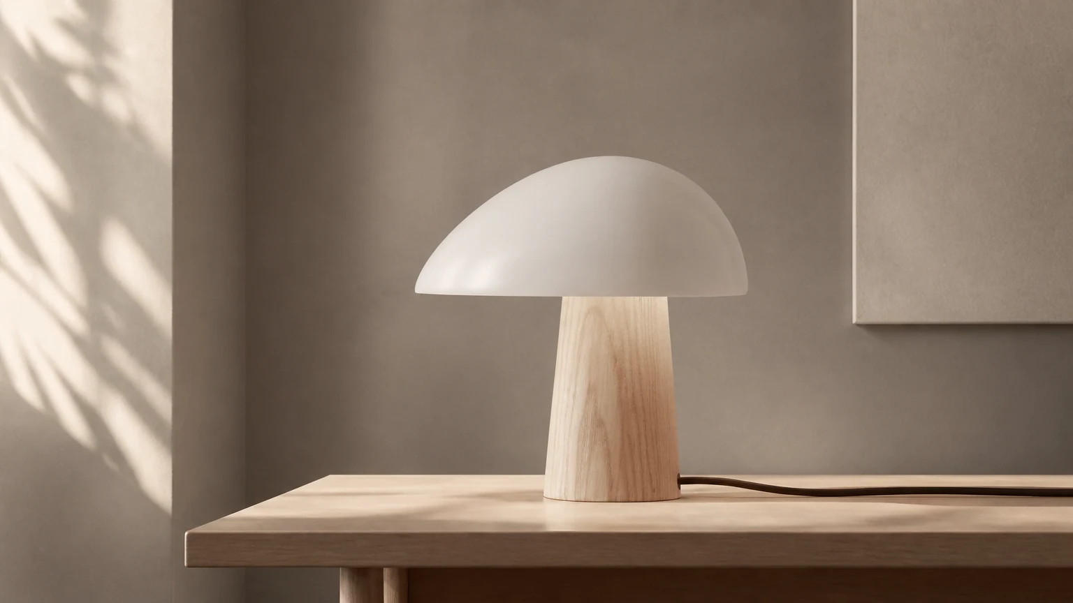 Asymmetrisk Nattugla Skulptural Bordlampa i en varm interiörscen