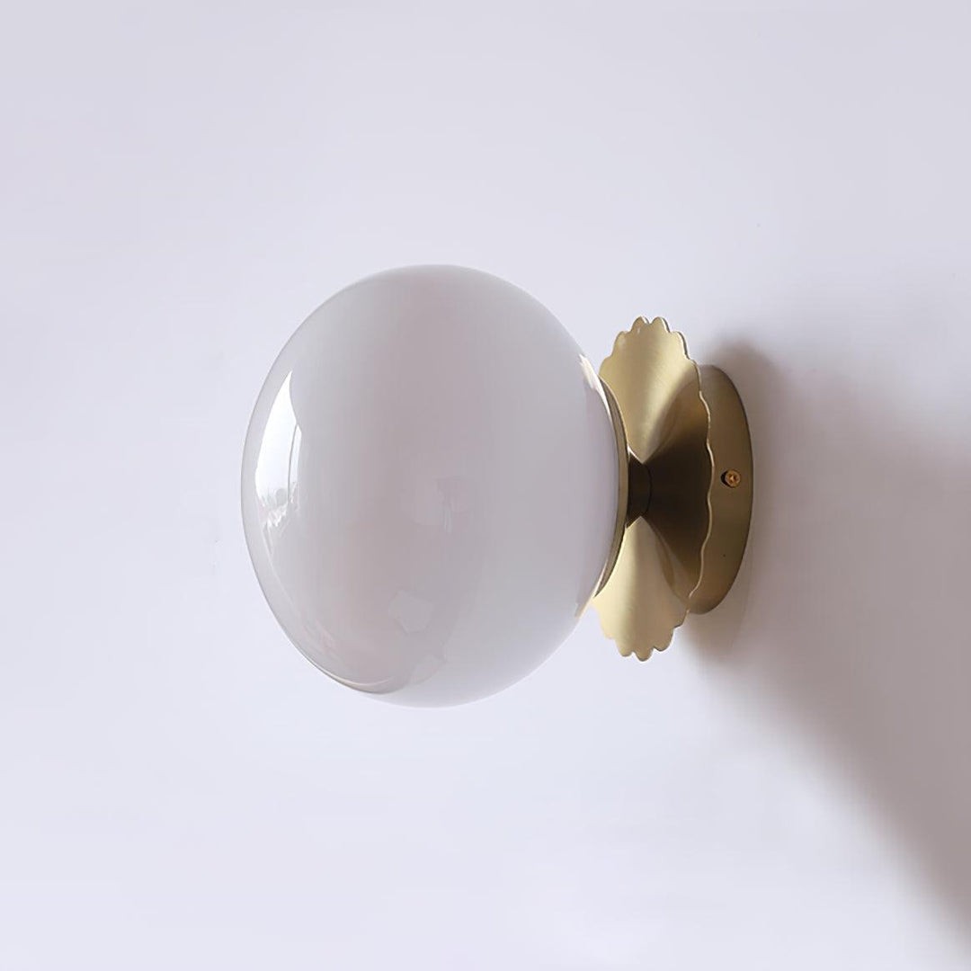 Bauhaus Cream Marshmallow Glass Wall Sconce S129