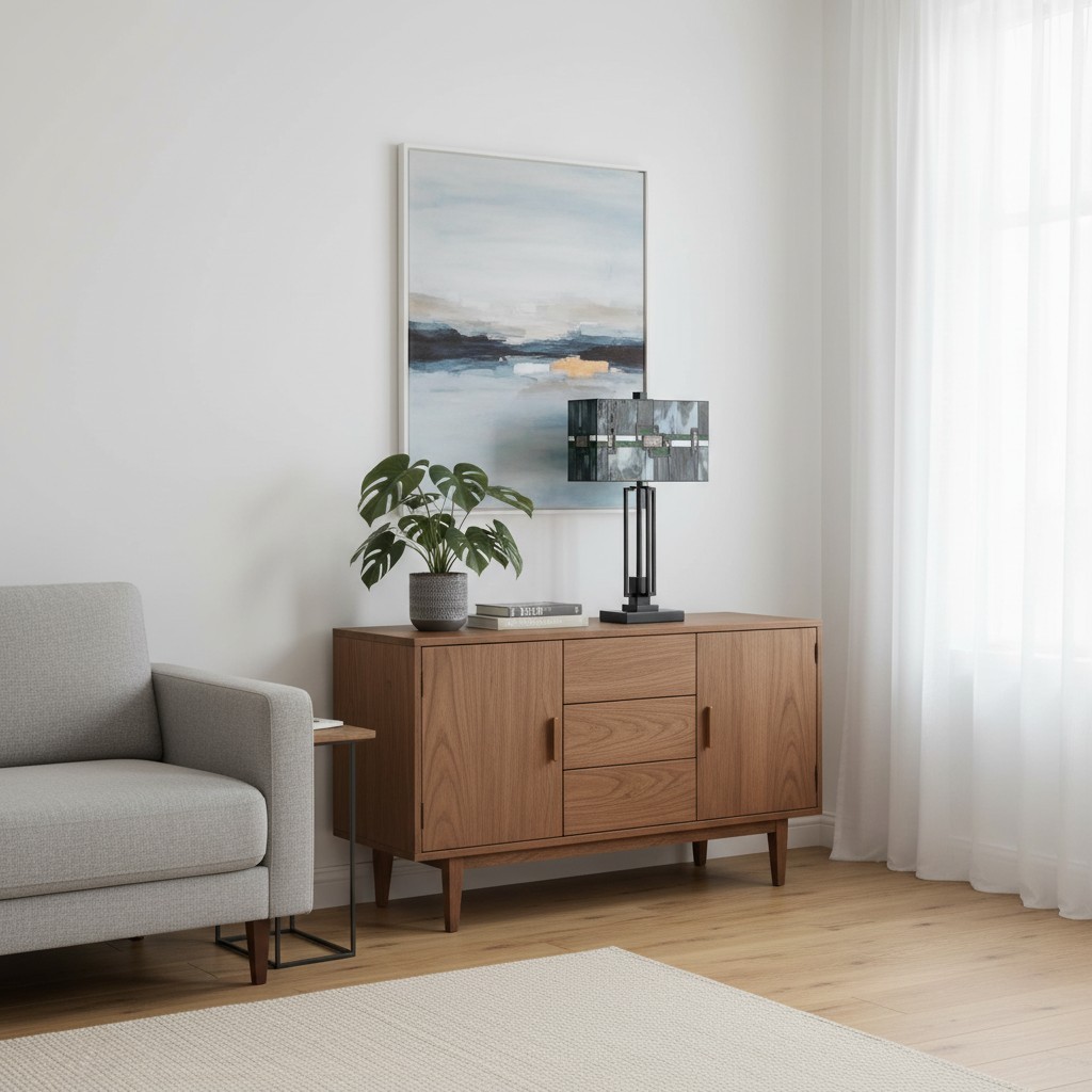Culletto Stained-Glass Rectangular Table Lamp - Artisan Look for Bedrooms and Hallways T646