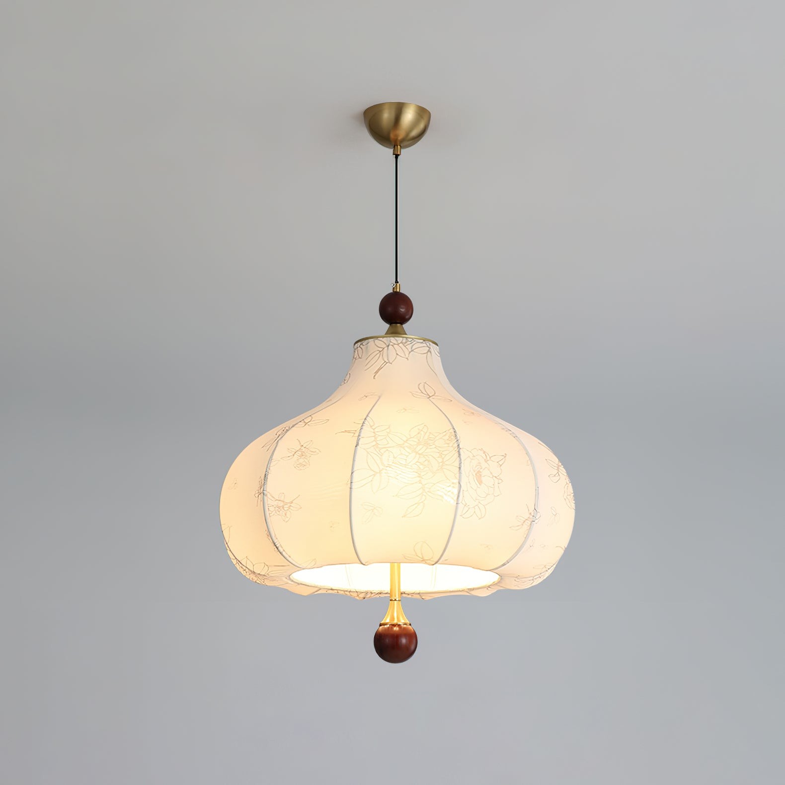 French Retro Fabric Pattern Pendant Lamp M77