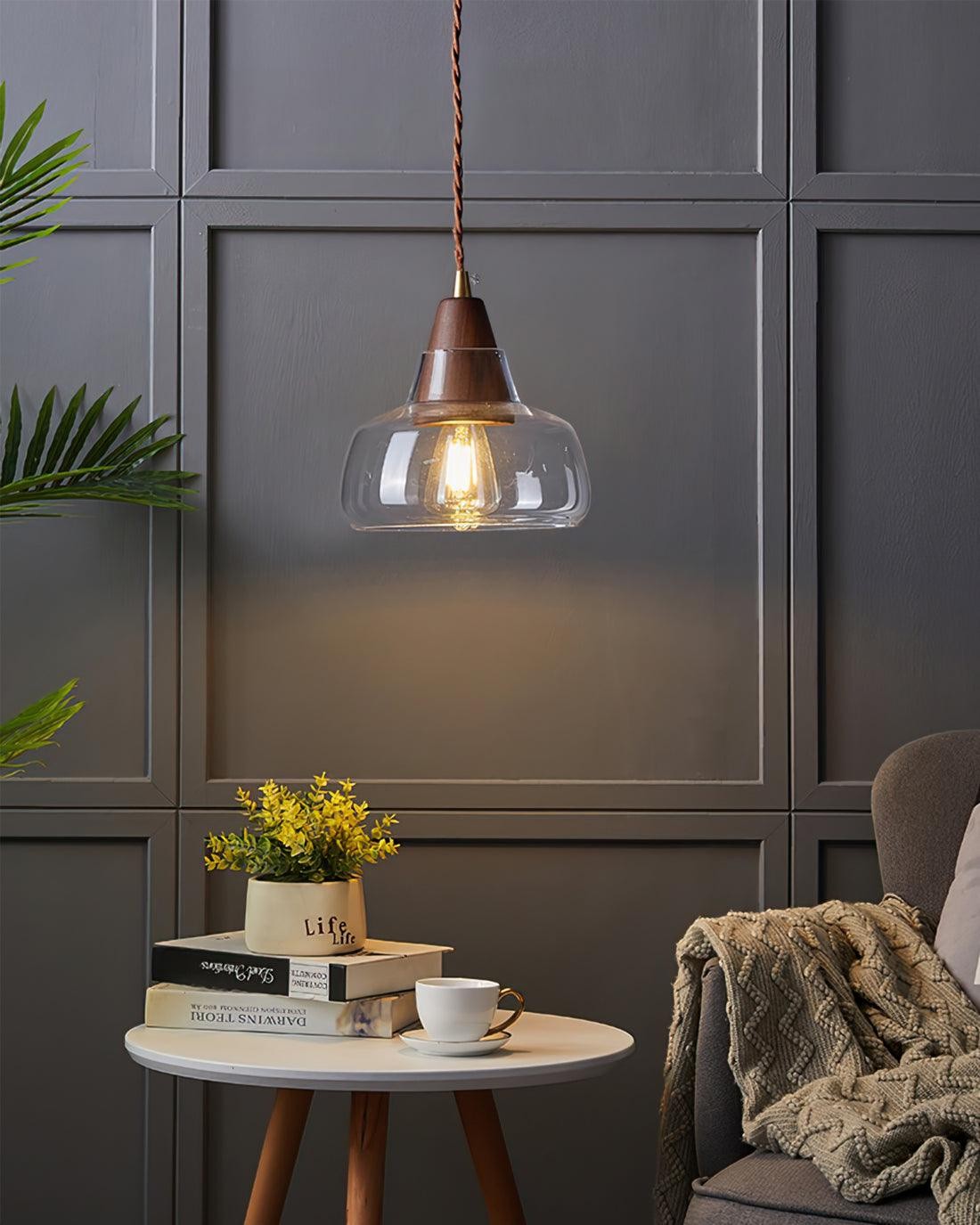 Walnut Glass Pendant Lamp M301