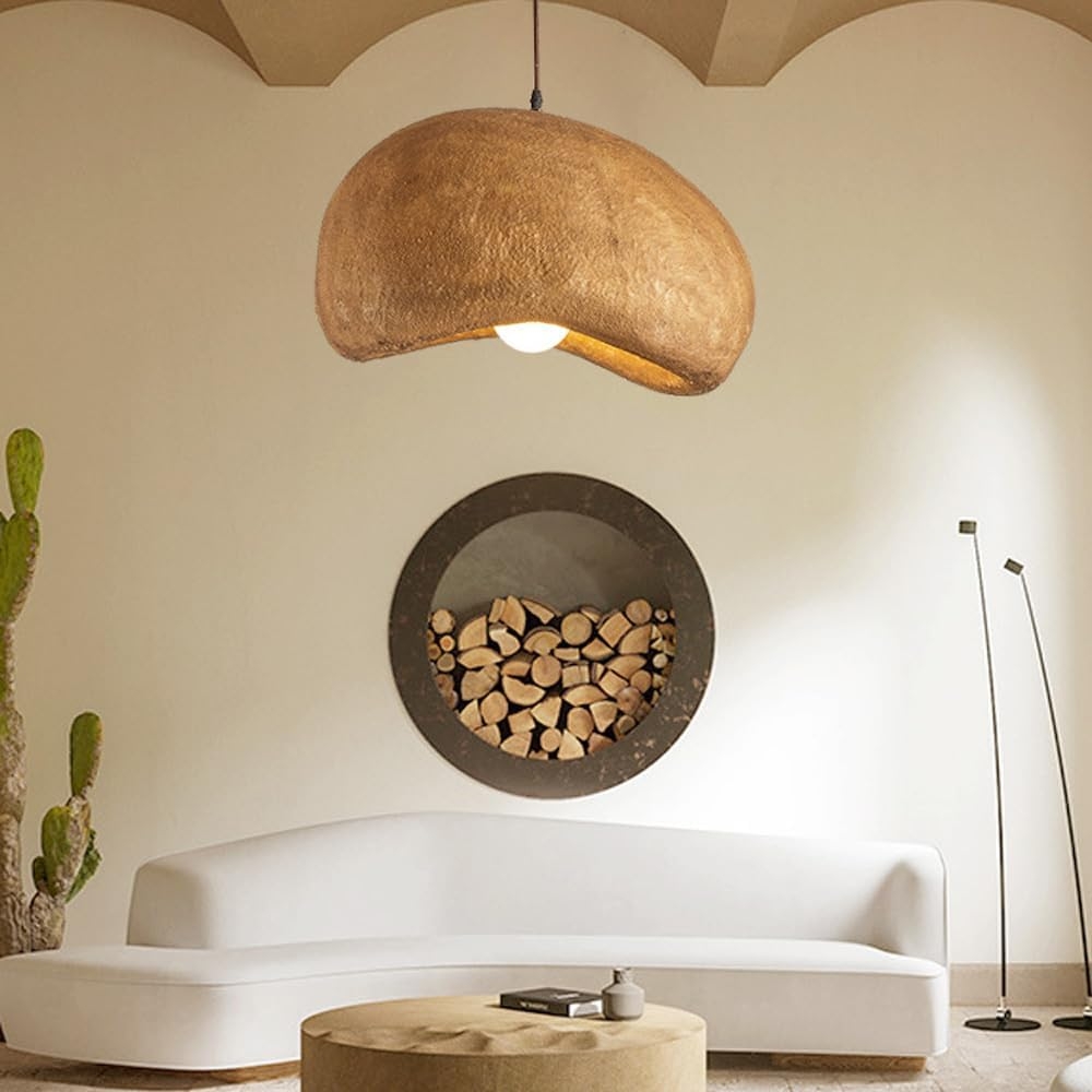 Wabi-Sabi Coffee Cloud Japandi Resin Pendant Light D824