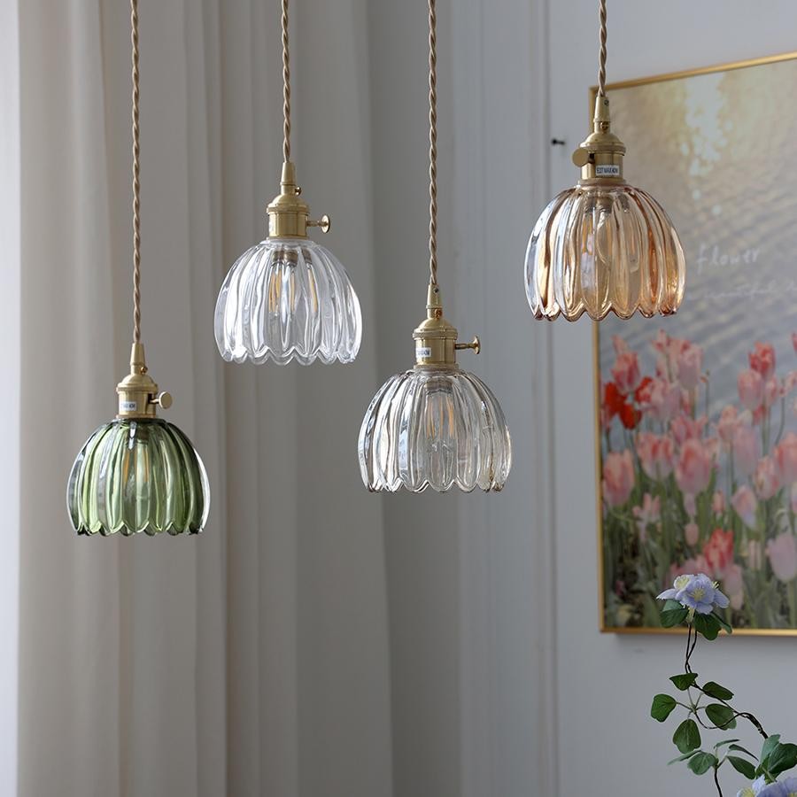 Japanese Retro Glass Flower Pendant Light S28