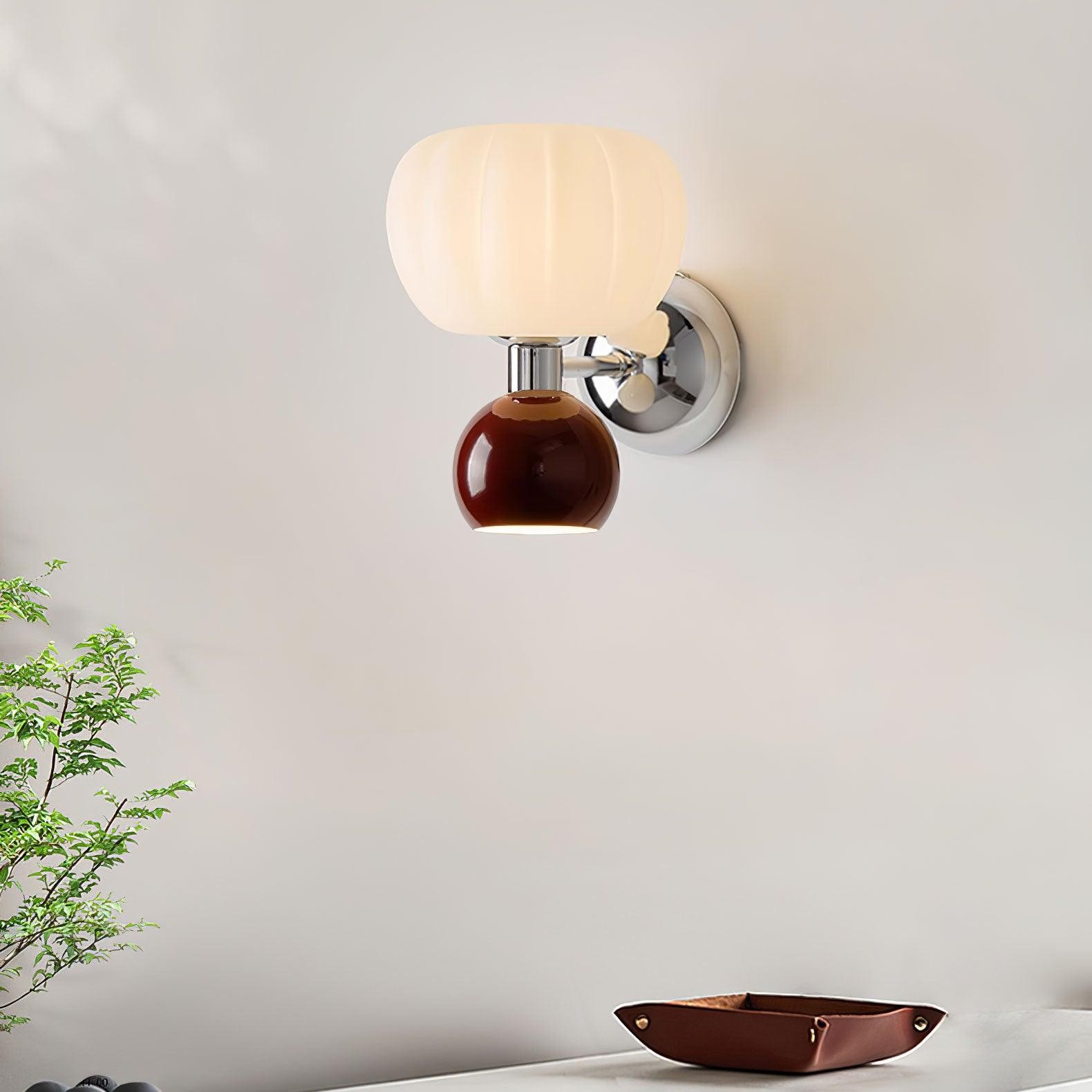 Cream Style Bedroom Bedside Pumpkin Wall Sconce M540