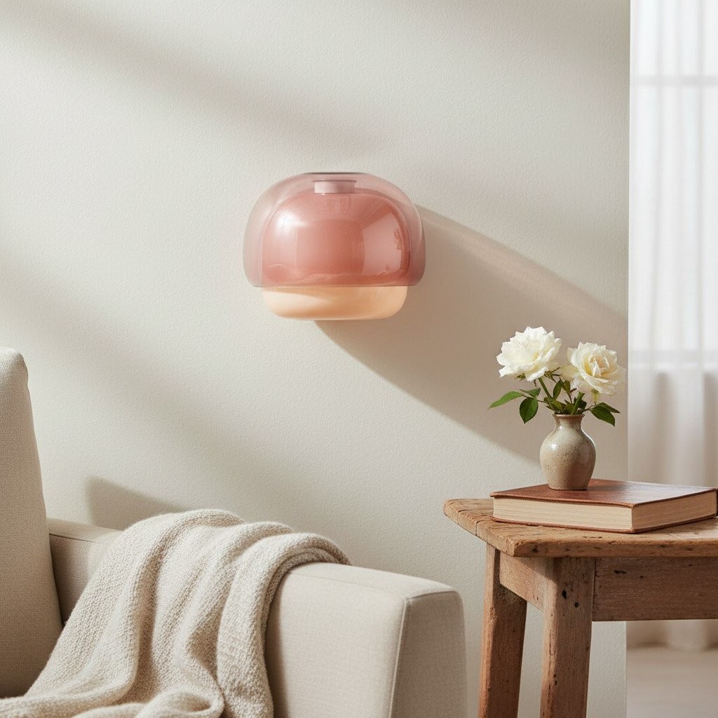 Clinco Colored Modern Vintage Glass Wall Lamp - Soft Mushroom Glow T416