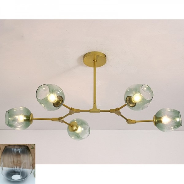 Asymmetrical Articulated Globe Branching Bubble Chandelier