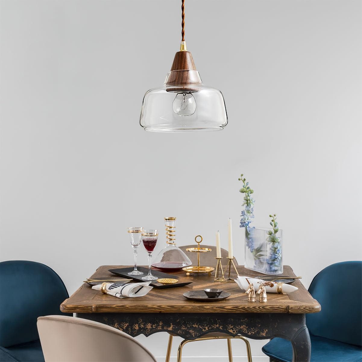 Walnut Glass Pendant Lamp M301