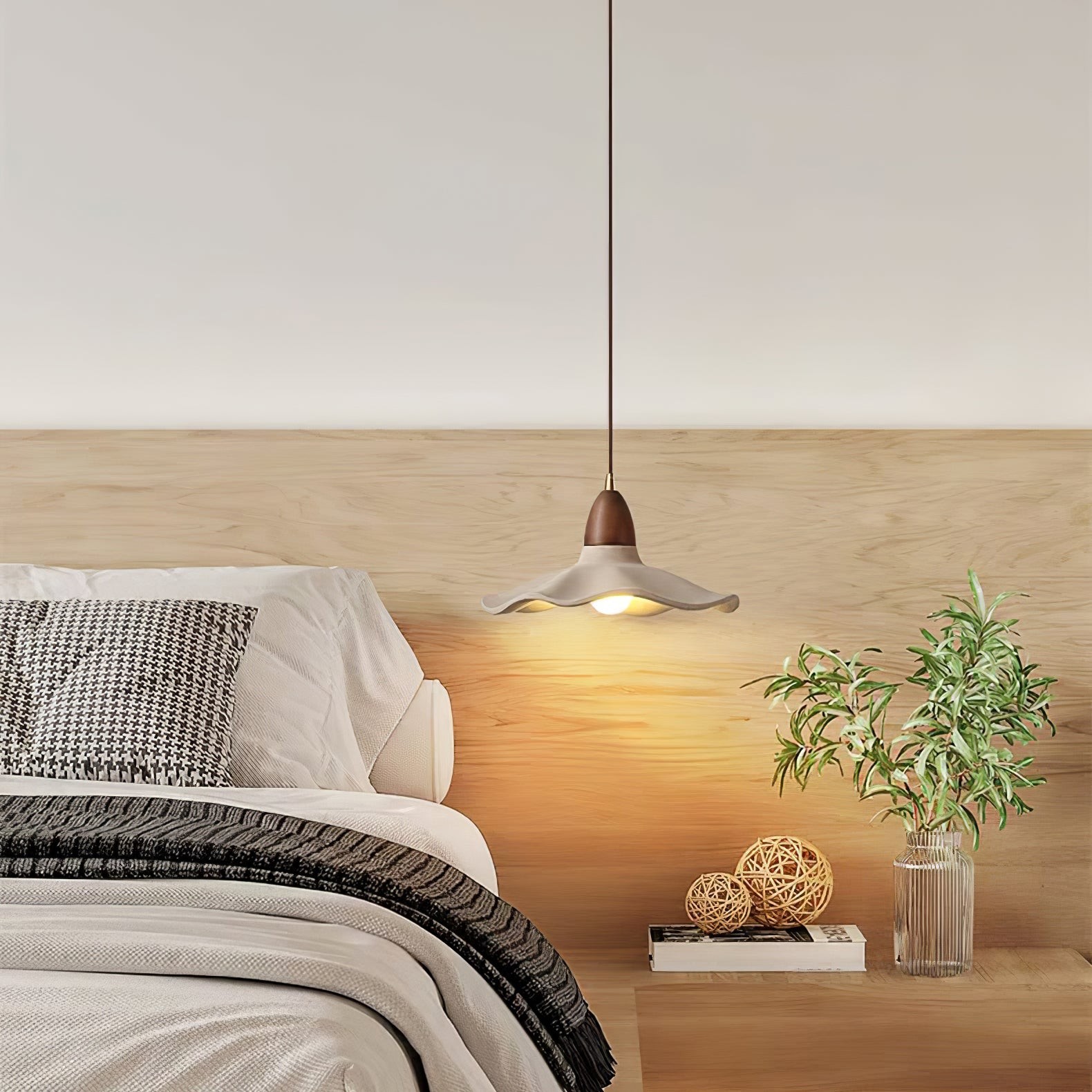 Japanese Wabi-Sabi Style Cement Wave Pendant Lamp M80
