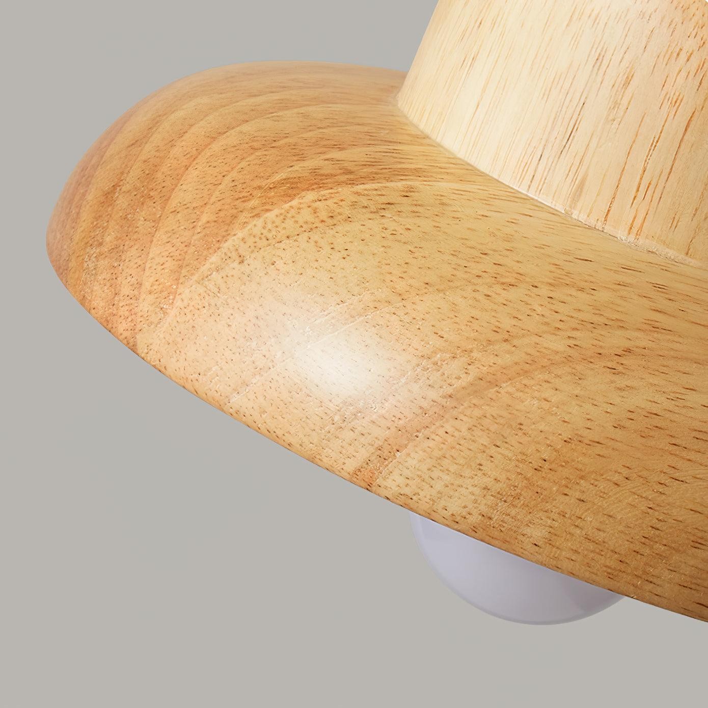 Wood Hat Pendant Lamp M296