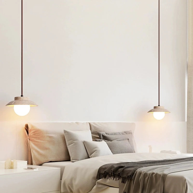 Travertine LED Stone Pendant Light D936